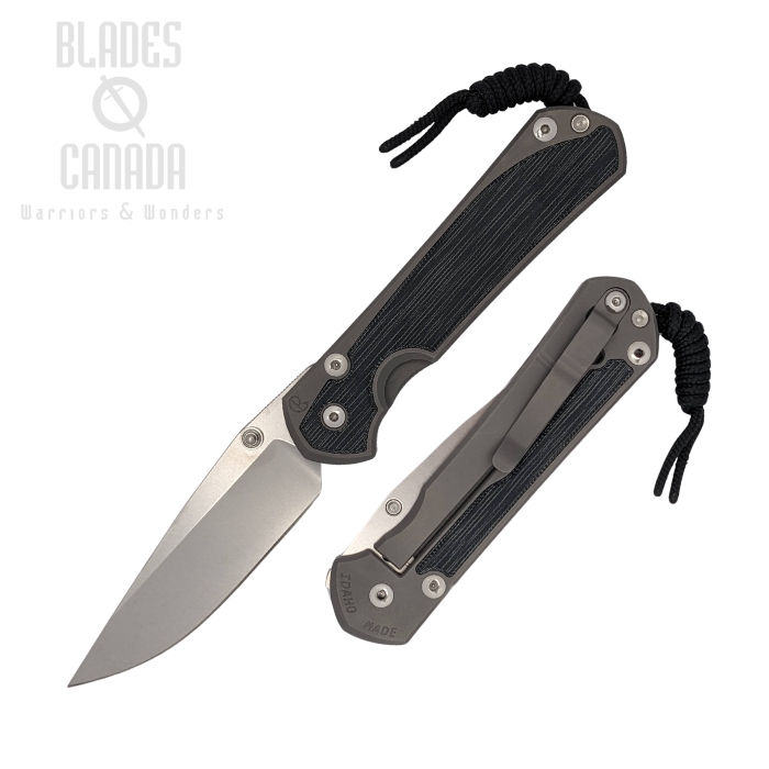 Chris Reeve Large Sebenza 31 Framelock Folding Knife, CPM MagnaCut, Titanium Glass Blasted, Black Micarta, L31-1652